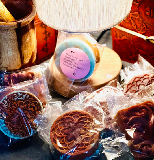 Organic goats milk Soap with Purple Brazilian, clay and Blue Cambrian Clay