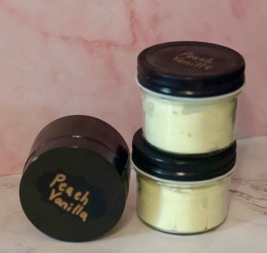 Peach, vanilla beef, tallow body butter
