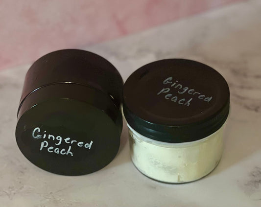 Ginger, peach, beef, tallow, body butter